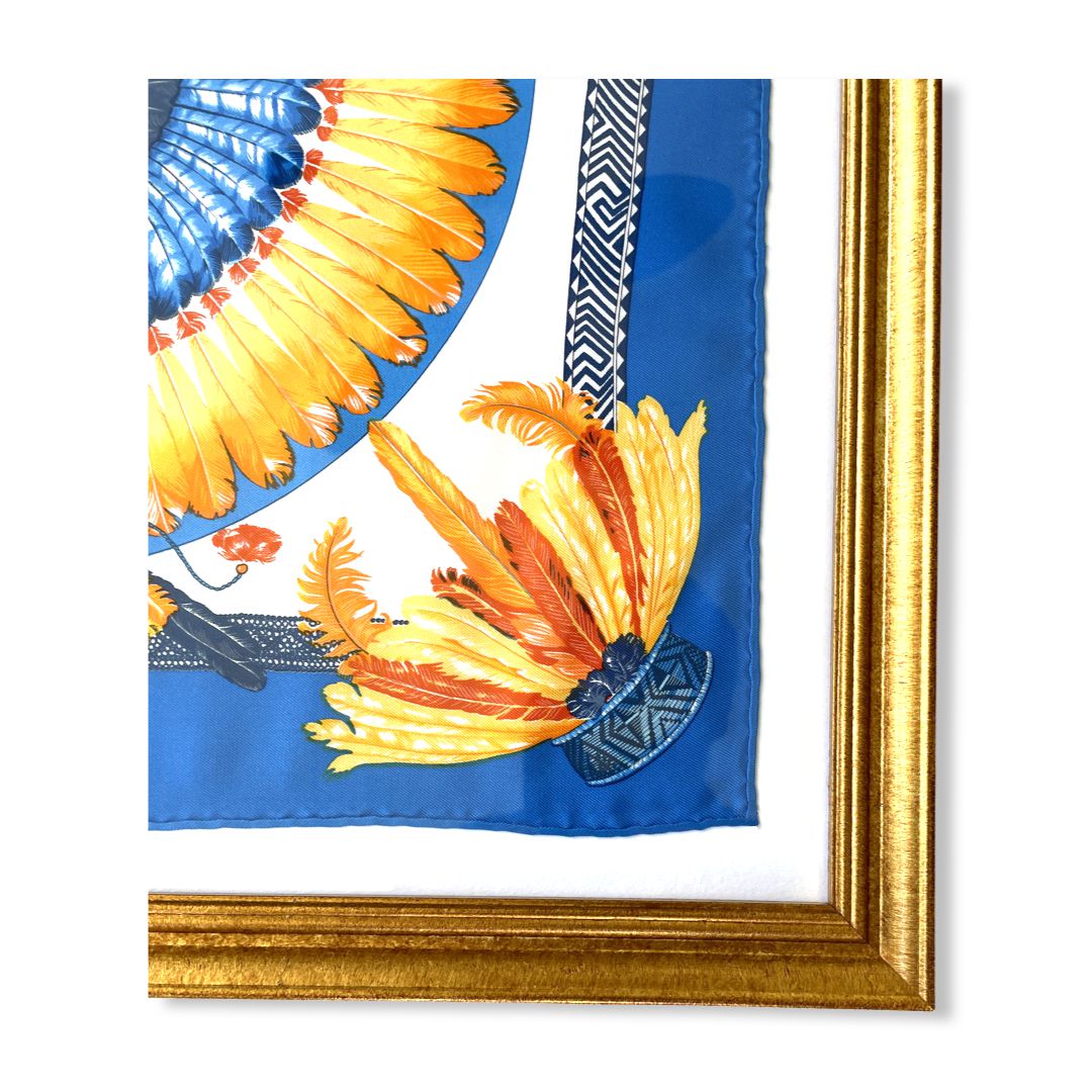 Brazil Framed Vintage Silk Scarf 20"
