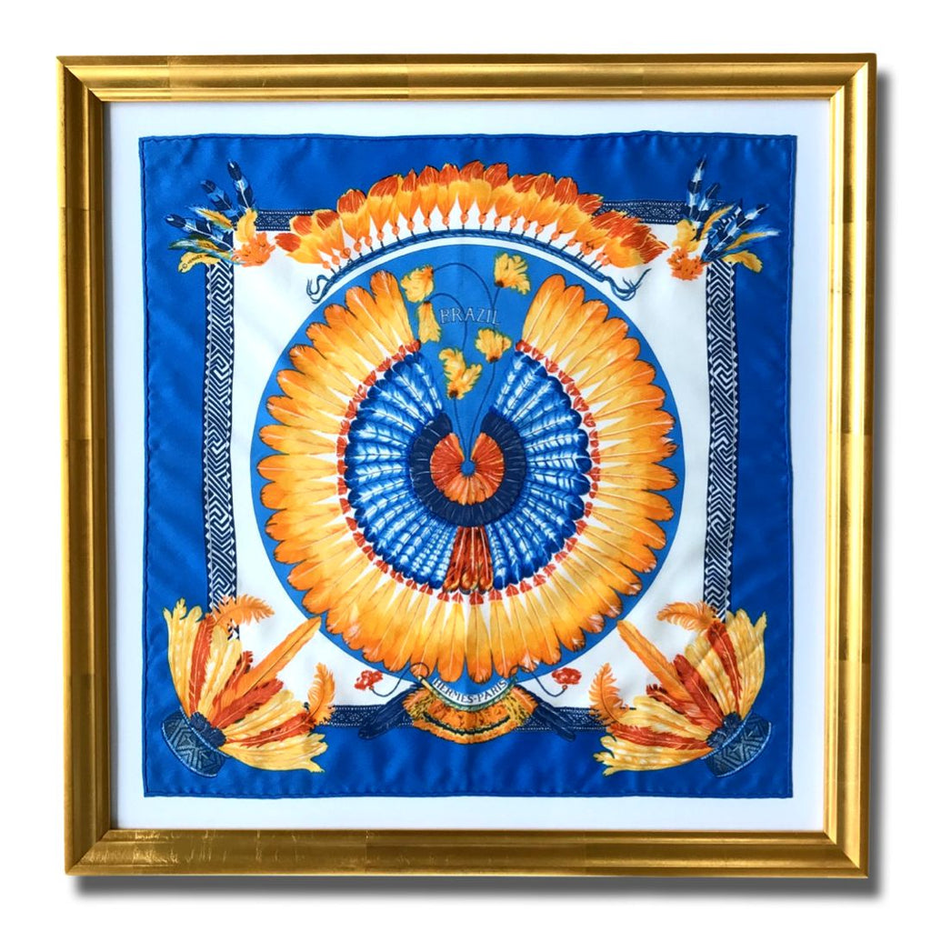 希少品 HERMÈS エルメスのヴィンテージスカーフ BRAZIL HERMES Brazil Framed Vintage Silk Scarf 20