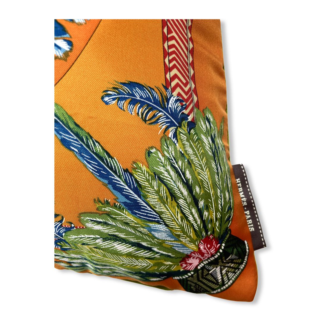 Brazil Vintage Silk Scarf Pillow 17"