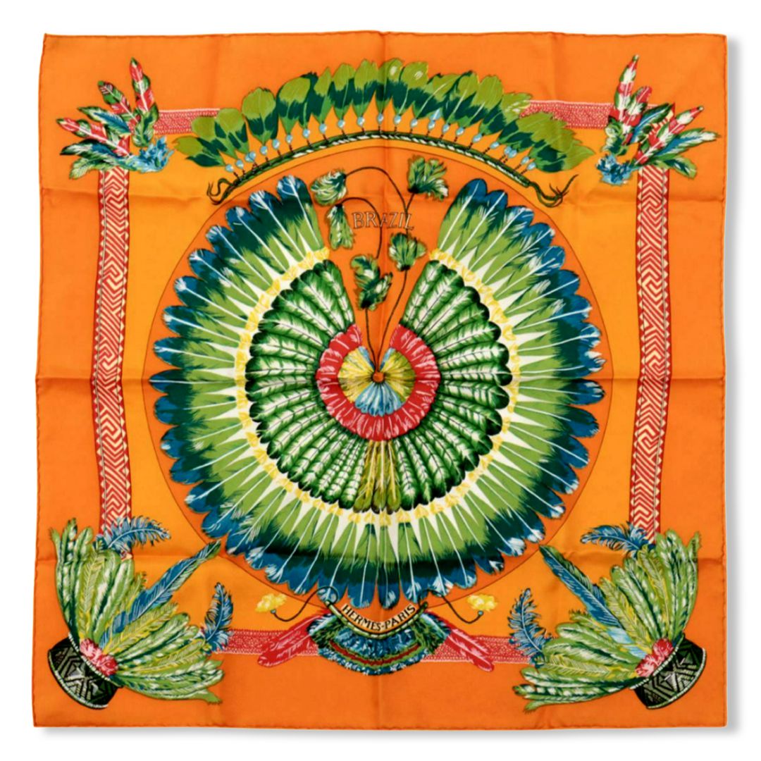 Brazil Vintage Silk Scarf Pillow 17"
