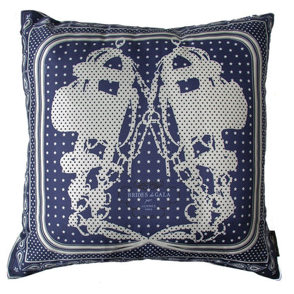 Vintage Hermes Pillow Brides de Gala Bandana Vintage Silk Scarf Pillow 22" at Vintage Luxe Up