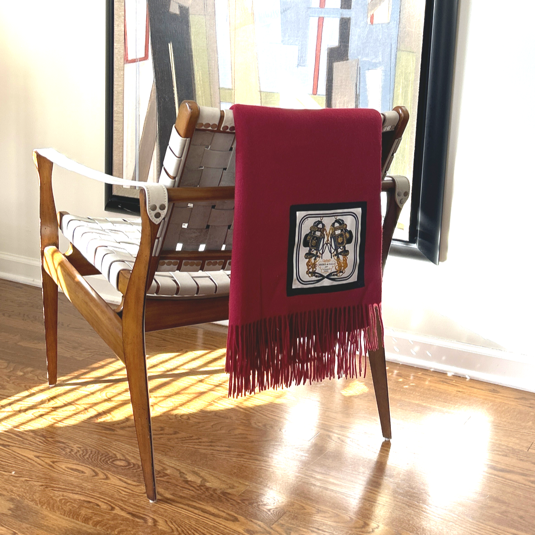 Vintage Hermes Blanket Brides de Gala Vintage Silk Scarf & Cashmere Throw Blanket at Vintage Luxe Up