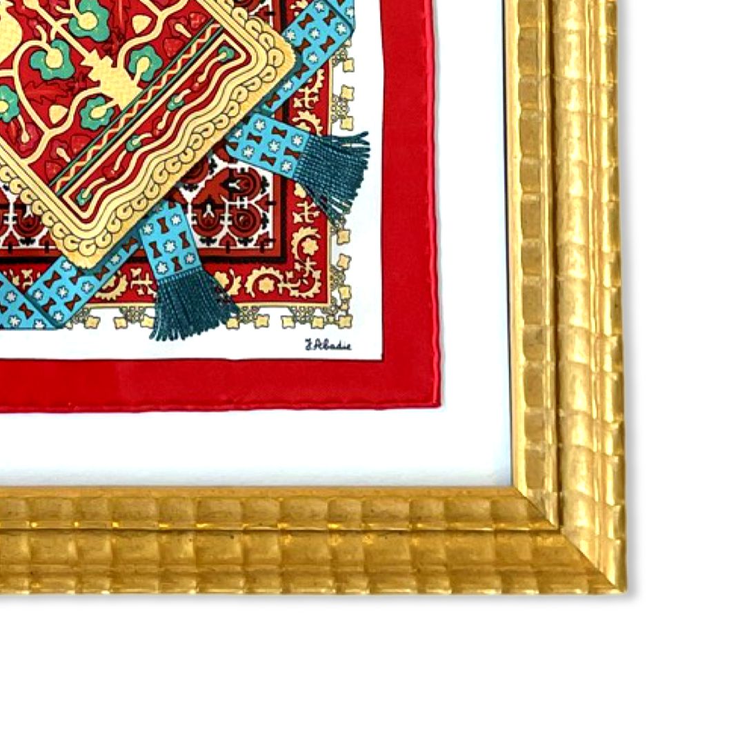 Brins d'Or Framed Vintage Silk Scarf 20"