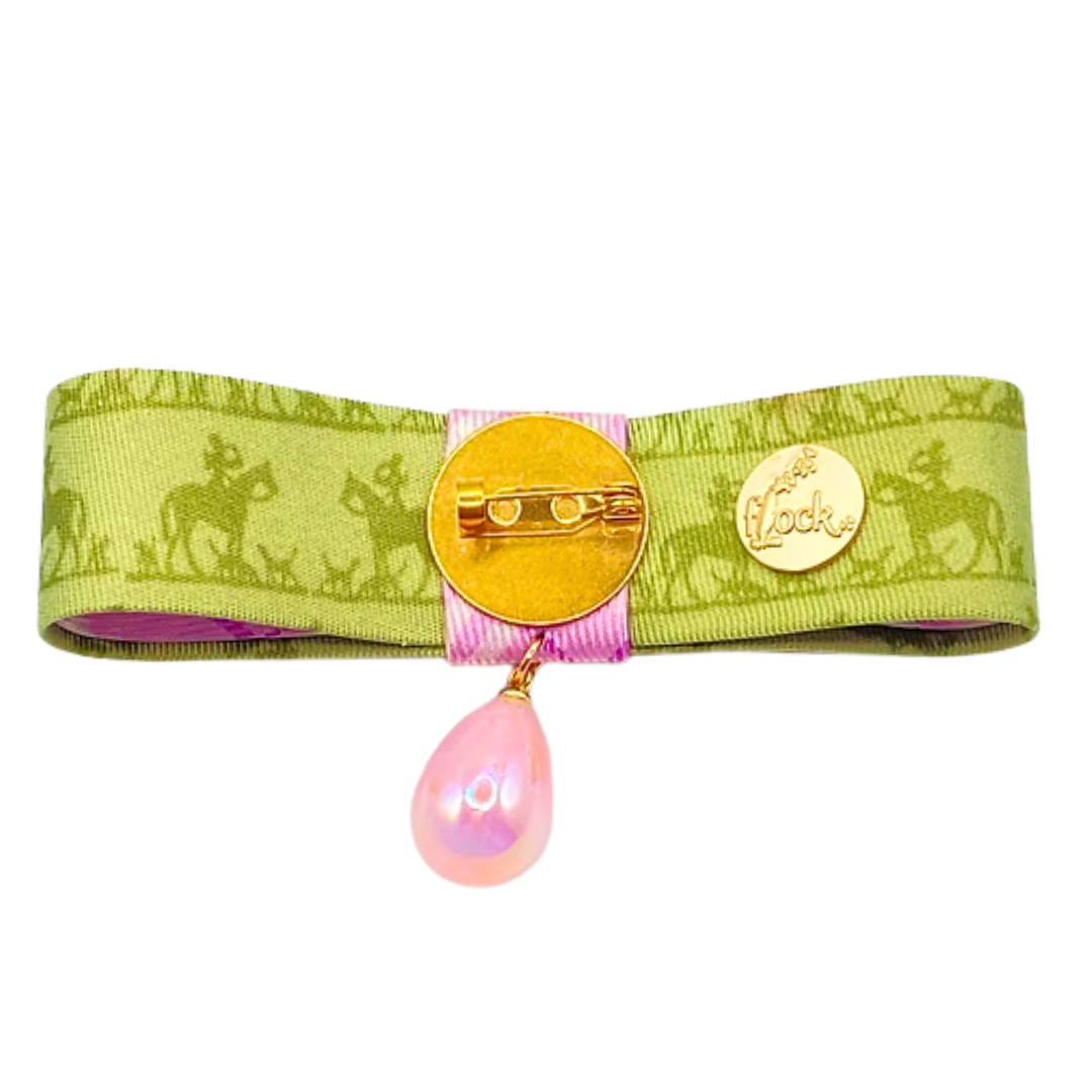 Equestrian Vintage Silk Necktie Bar Brooch