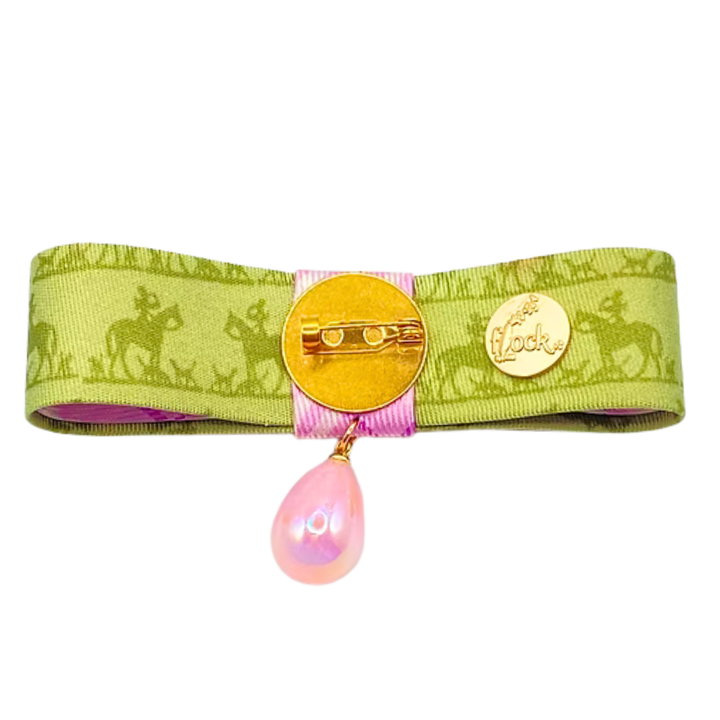 Equestrian Vintage Silk Necktie Bar Brooch