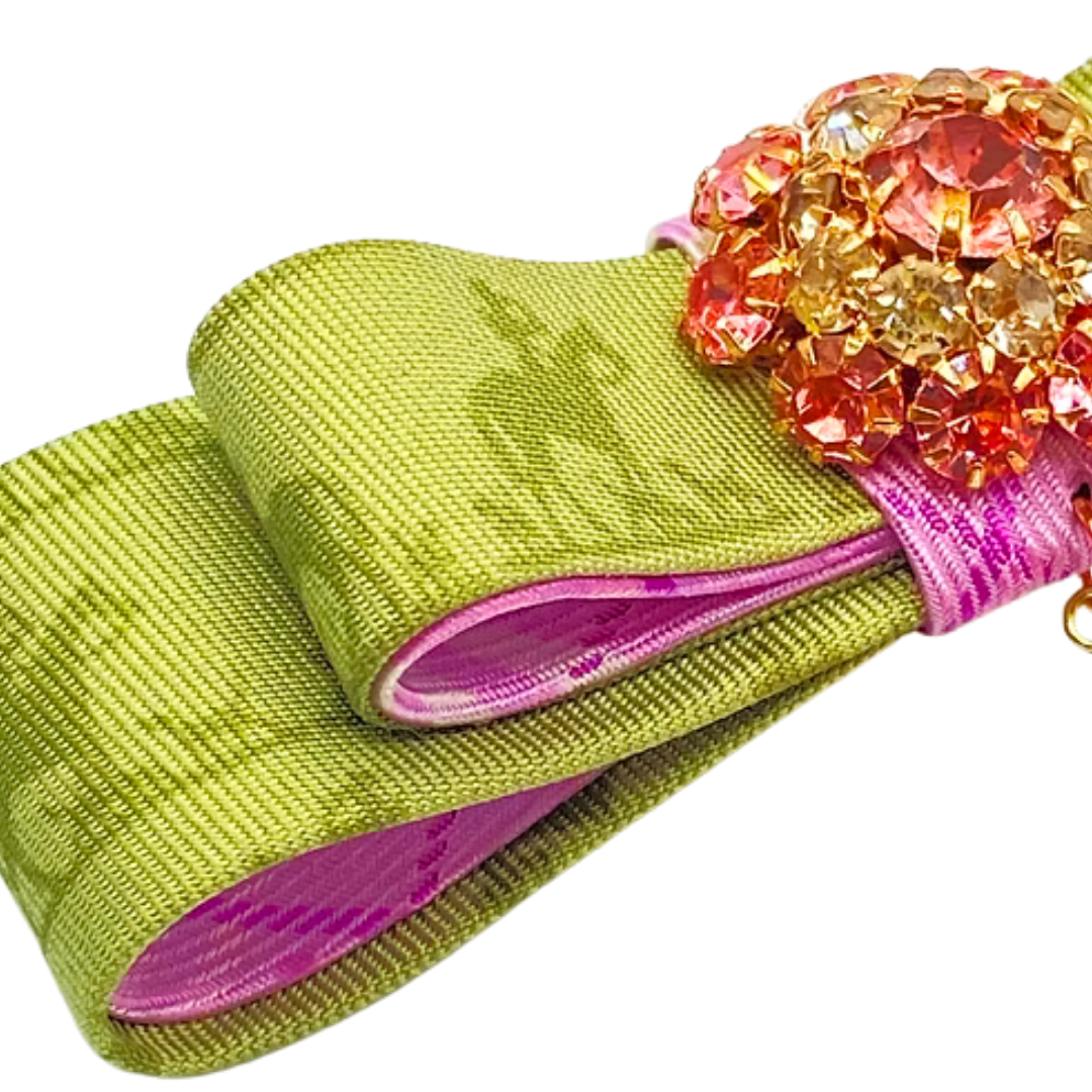 Equestrian Vintage Silk Necktie Bar Brooch