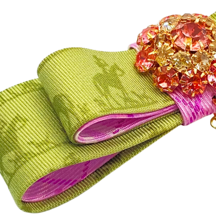 Equestrian Vintage Silk Necktie Bar Brooch