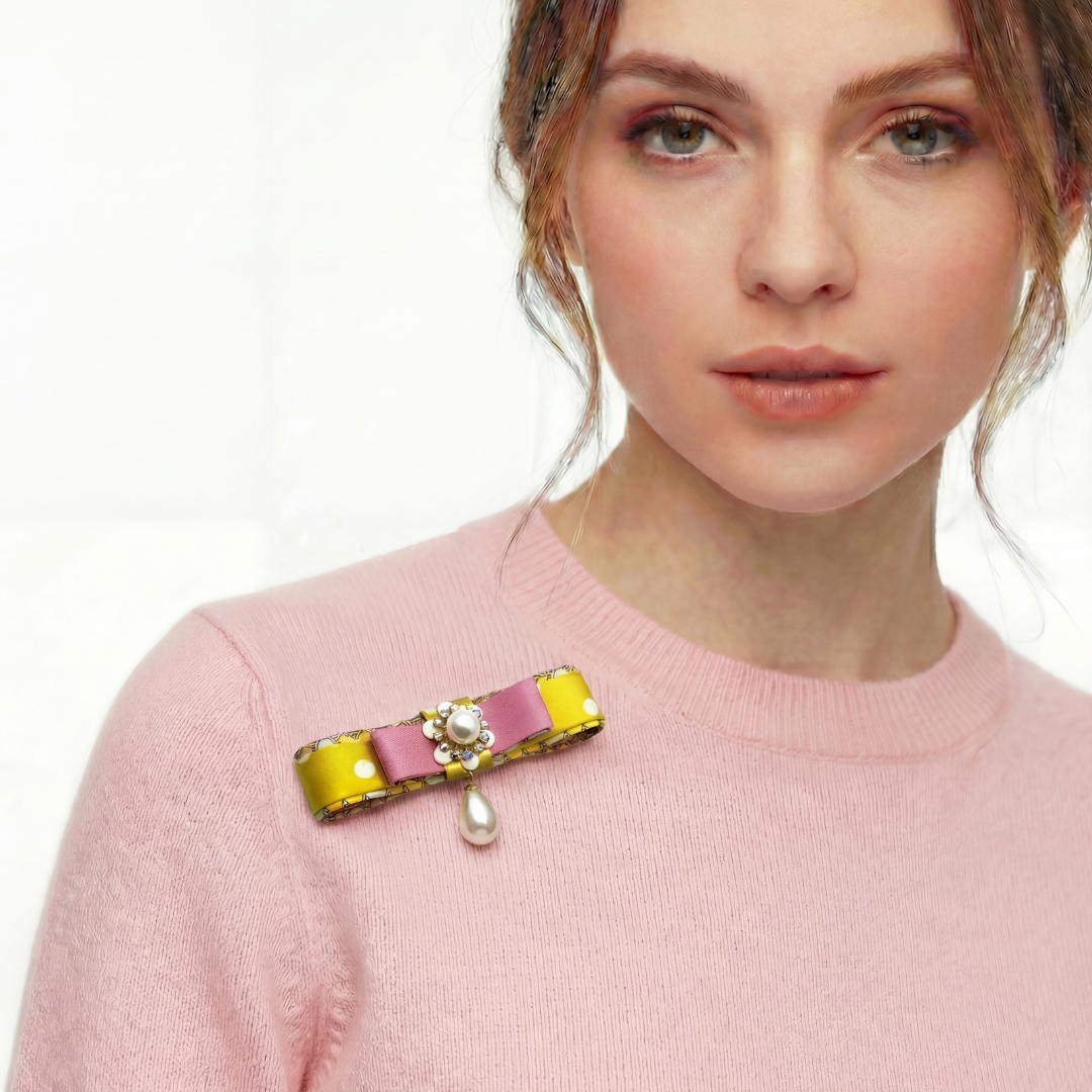 Hermes Silk Necktie Bar Brooch | Hermes Jewelry