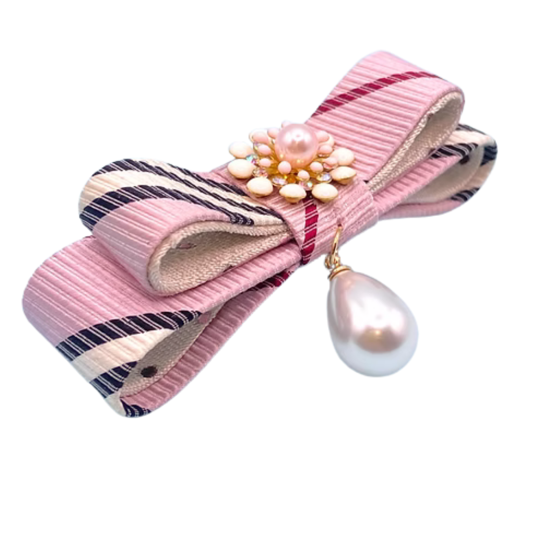 Nova Stripe Vintage Silk Necktie Bar Brooch
