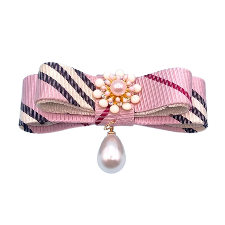 Nova Stripe Vintage Silk Necktie Bar Brooch