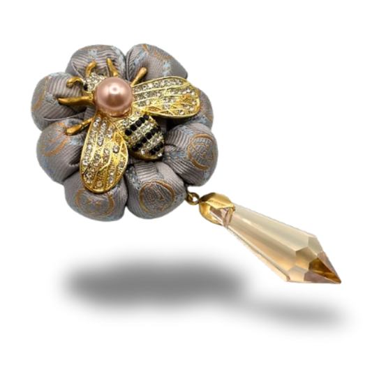 Gucci Vintage Silk Necktie Rosette Brooch | Gucci Jewelry