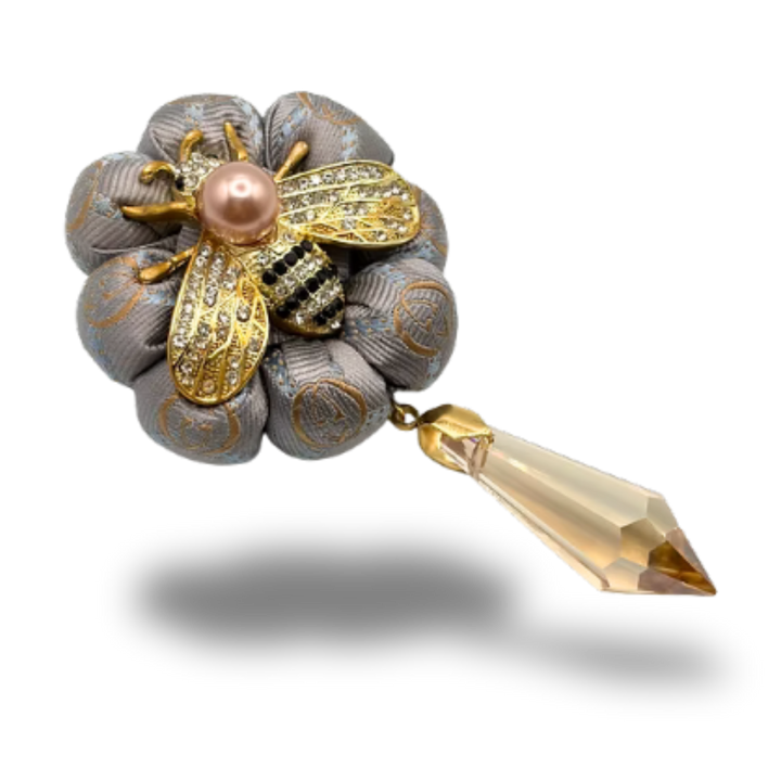 Gucci Vintage Silk Necktie Rosette Brooch | Gucci Jewelry