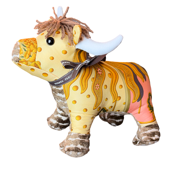 Hermes Carpe Diem Scarf | Bull Stuffed Animal