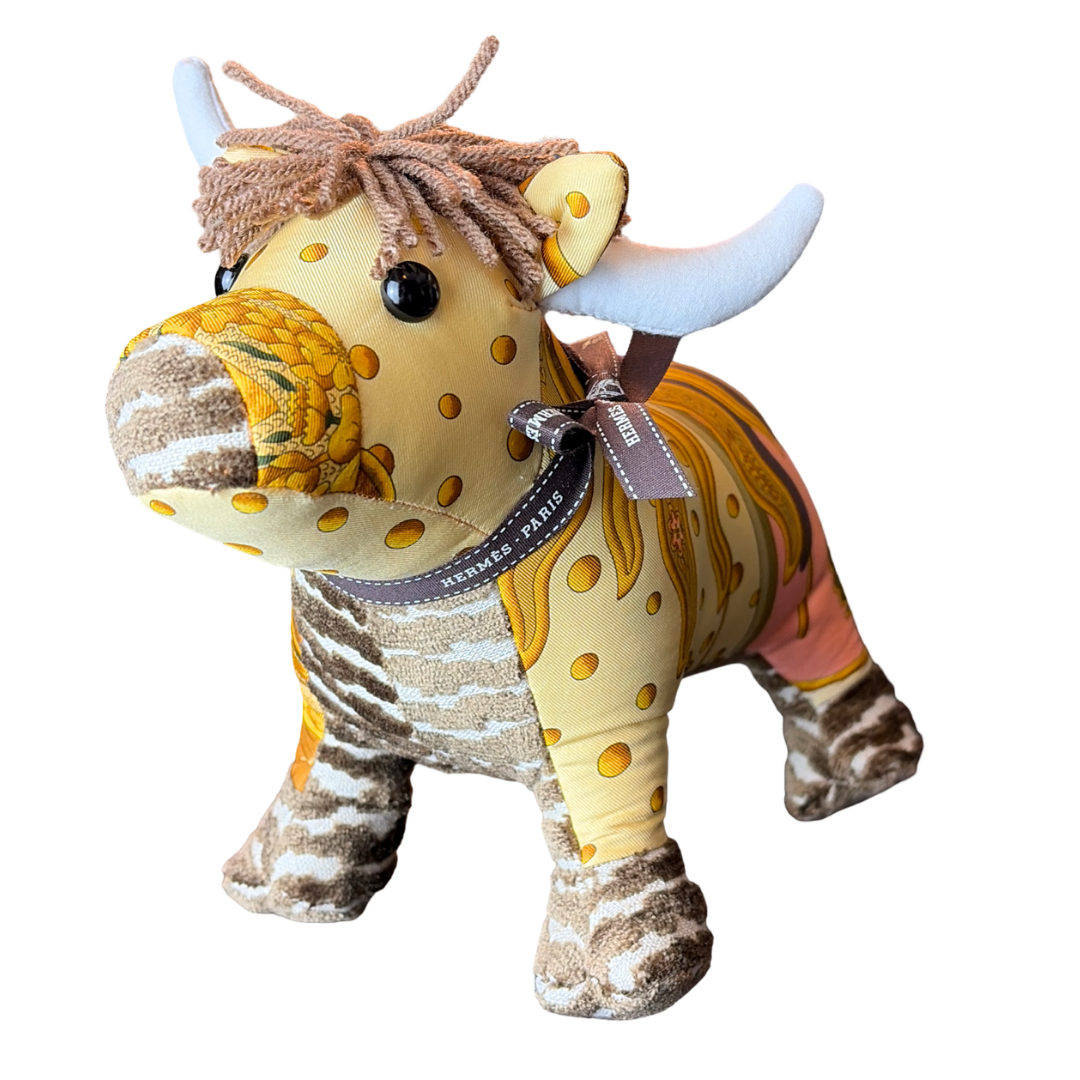 Hermes Carpe Diem Scarf | Bull Stuffed Animal