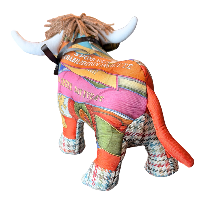 Horse Ribbons Vintage Silk Scarf Prosperous Bull