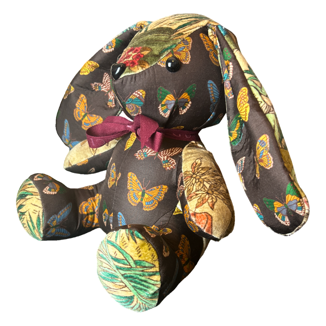 Gucci Farfalle Butterfly Scarf Patchwork Bunny at Vintage Luxe Up
