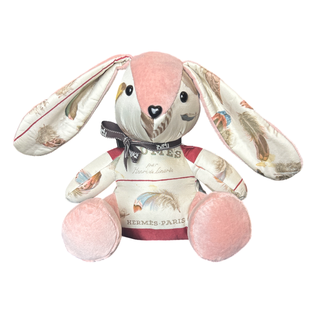 Hermes Plumes Scarf Teddy Bunny at Vintage Luxe Up