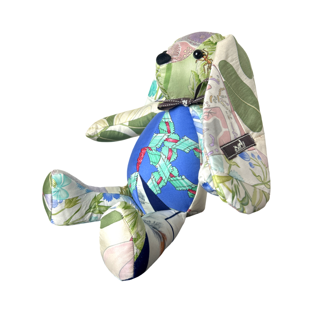 Vintage Silk Scarf Patchwork Bunny