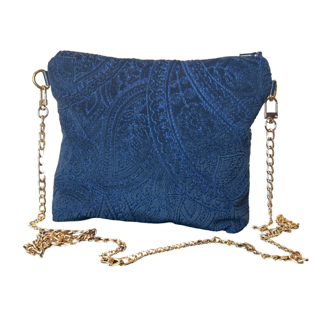 Travel Stamps Vintage Silk Scarf Crossbody Bag