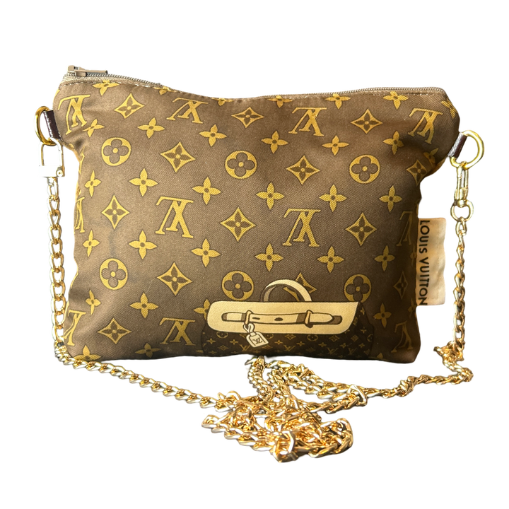Monogram Luggage Vintage Silk Scarf Crossbody Bag