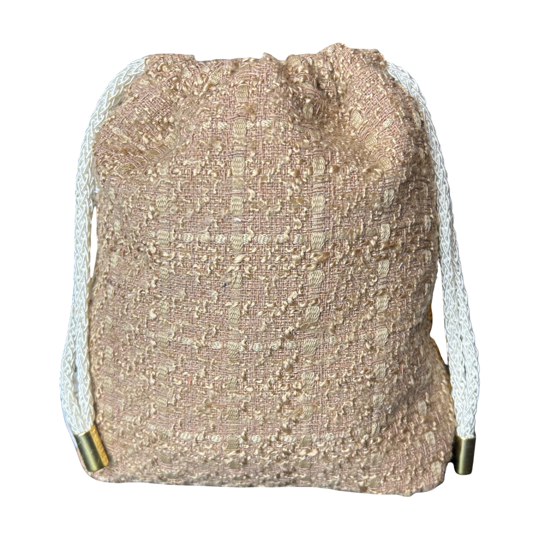 CC Ivory Vintage Scarf Drawstring Crossbody Bag