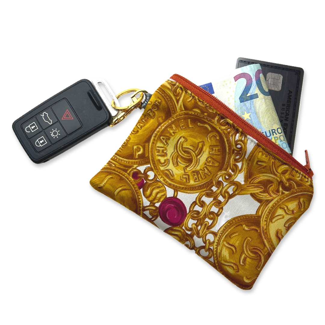 Chanel CC Logo Scarf | Chanel Keychain Bag at Vintage Luxe Up
