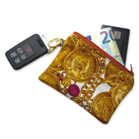 Chanel CC Logo Scarf | Chanel Keychain Bag at Vintage Luxe Up