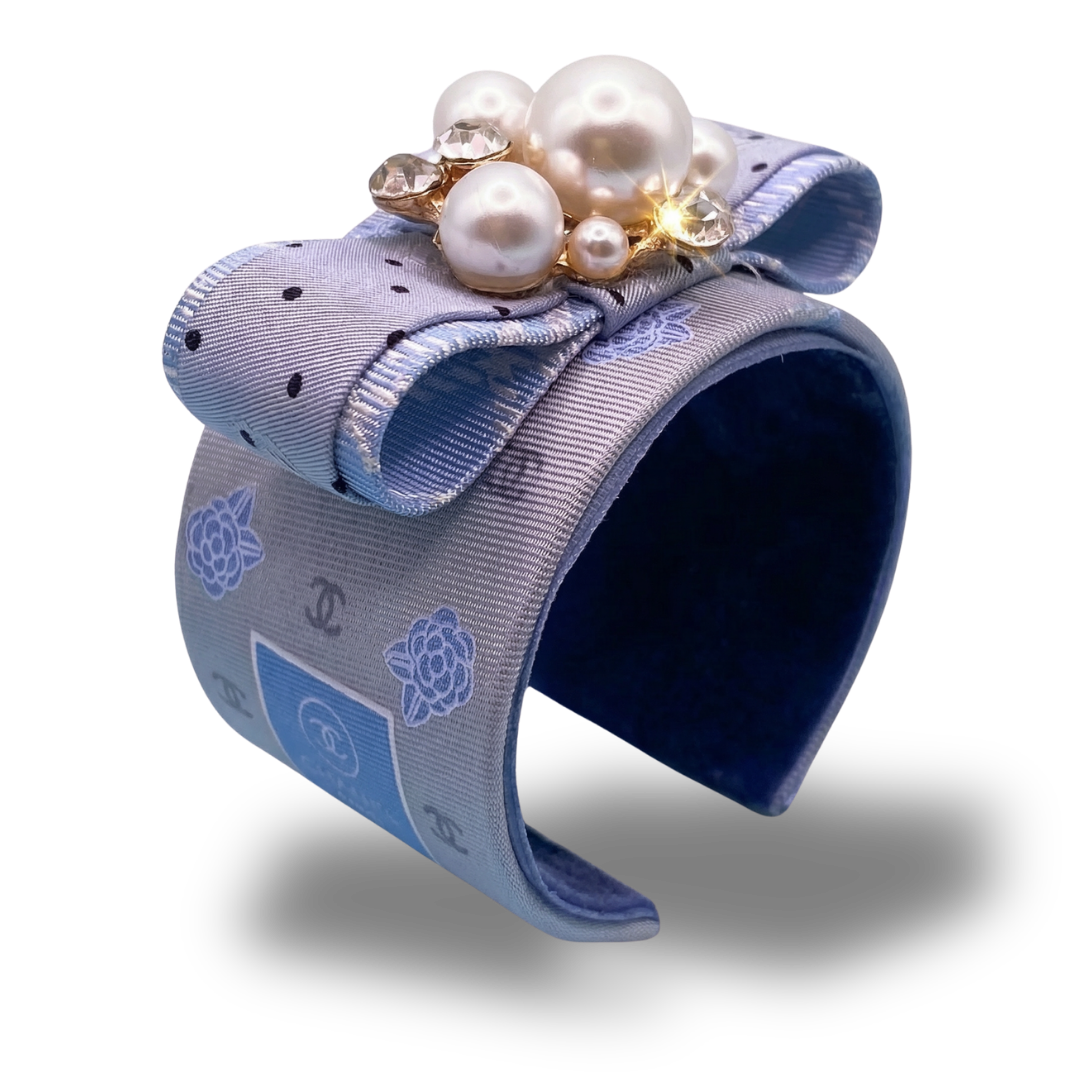 Chanel Silk Necktie Cuff Bracelet by Flock by Wild for Vintage Luxe Up