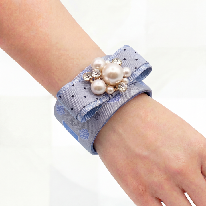 Chanel Silk Necktie Cuff Bracelet by Flock by Wild for Vintage Luxe Up