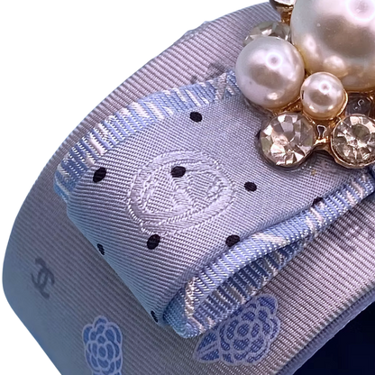 CC Camellia Vintage Silk Necktie Cuff Bracelet