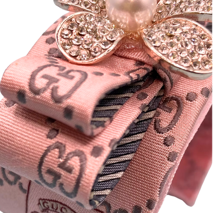 GG Vintage Silk Necktie Cuff Bracelet