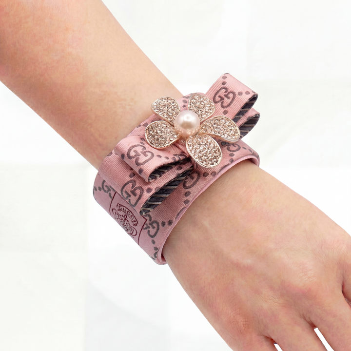 Gucci Silk Necktie Cuff Bracelet by Flock by Wild for Vintage Luxe Up