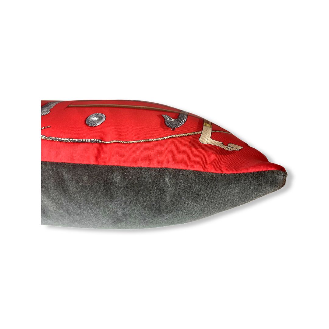 Cannes et Pommeaux Silk Pocket Square Pillow 17"