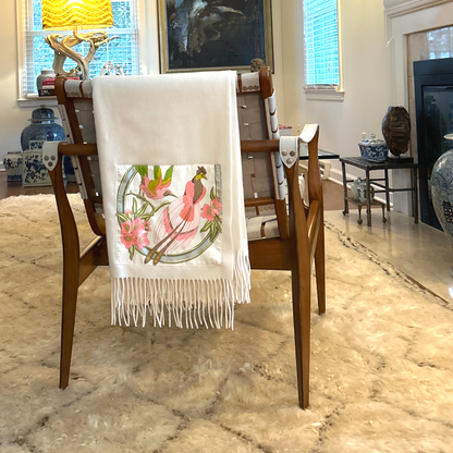 Vintage Hermes Blanket Caraibes Vintage Silk Scarf & Cashmere Throw Blanket at Vintage Luxe Up