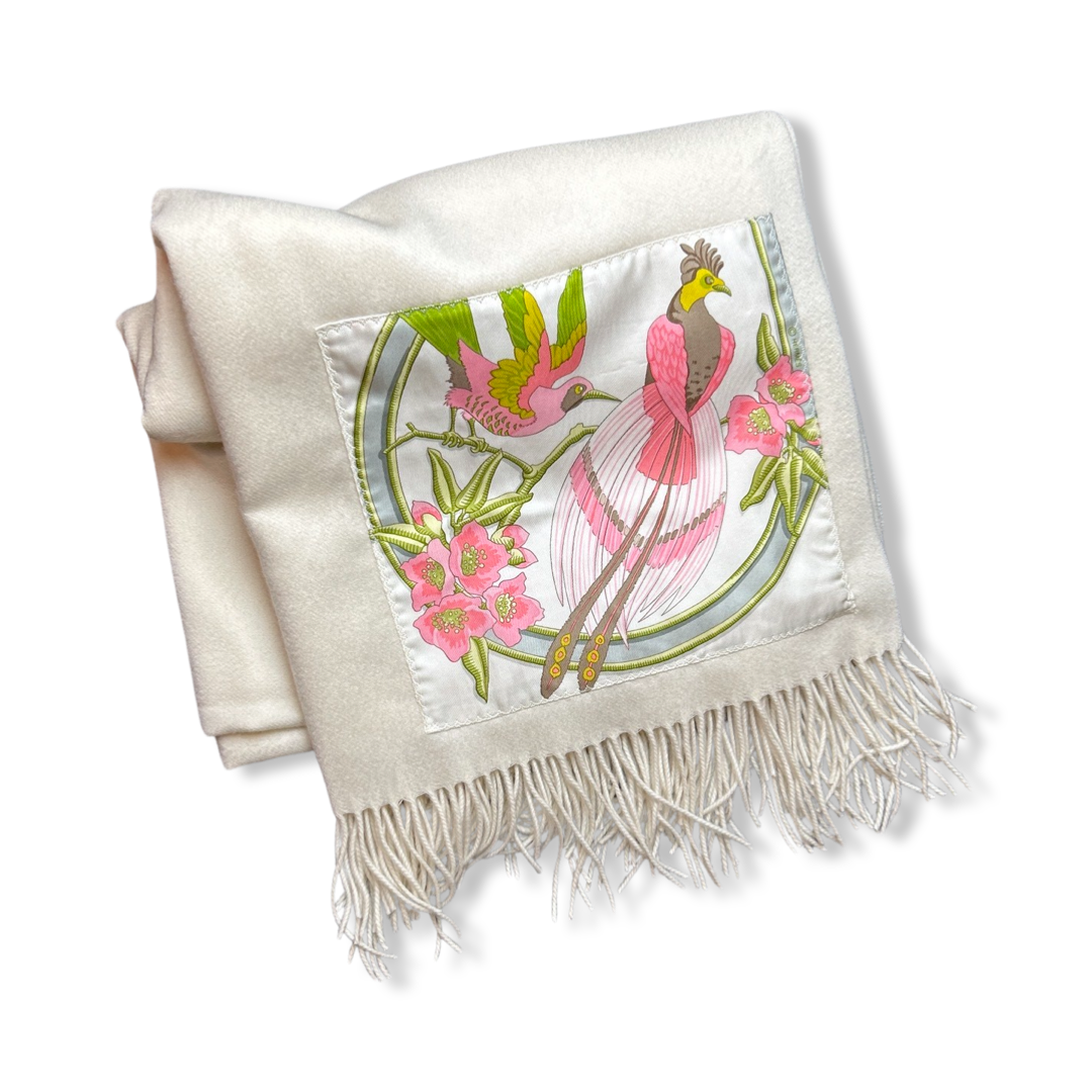 [product_vendor} Scarf Caraibes Vintage Silk Scarf & Cashmere Throw Blanket at Vintage Luxe Up