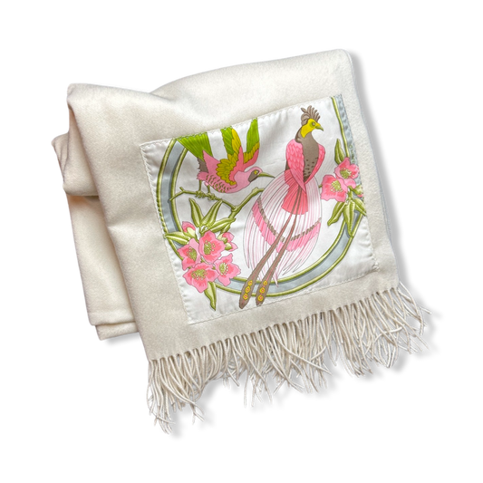 [product_vendor} Scarf Caraibes Vintage Silk Scarf & Cashmere Throw Blanket at Vintage Luxe Up