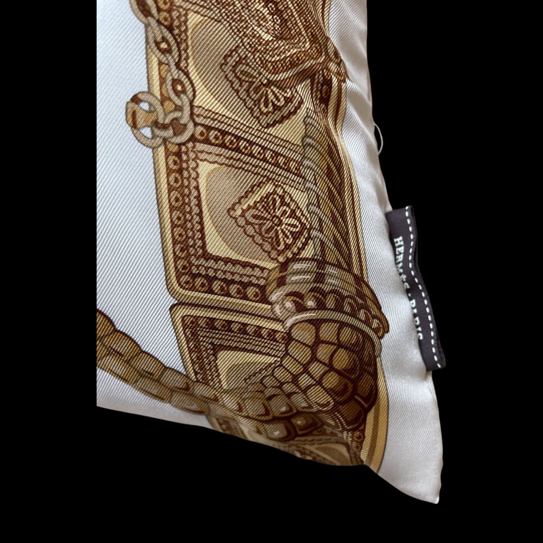 Ceintures et Liens Vintage Silk Scarf Lumbar Pillow 35"