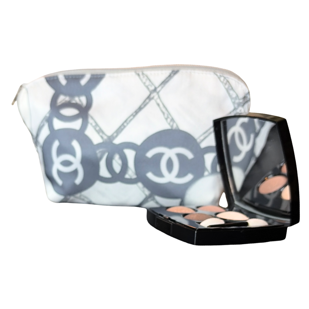 CC Camellia Gris Vintage Silk Scarf Beauty Bag