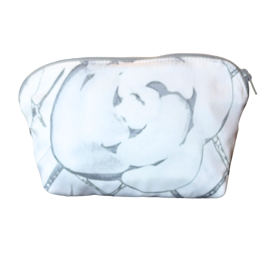 CC Camellia Gris Vintage Silk Scarf Beauty Bag
