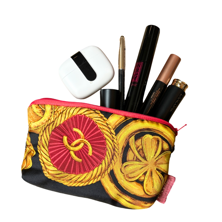 Chanel CC Logo Scarf Beauty Bag at Vintage Luxe Up