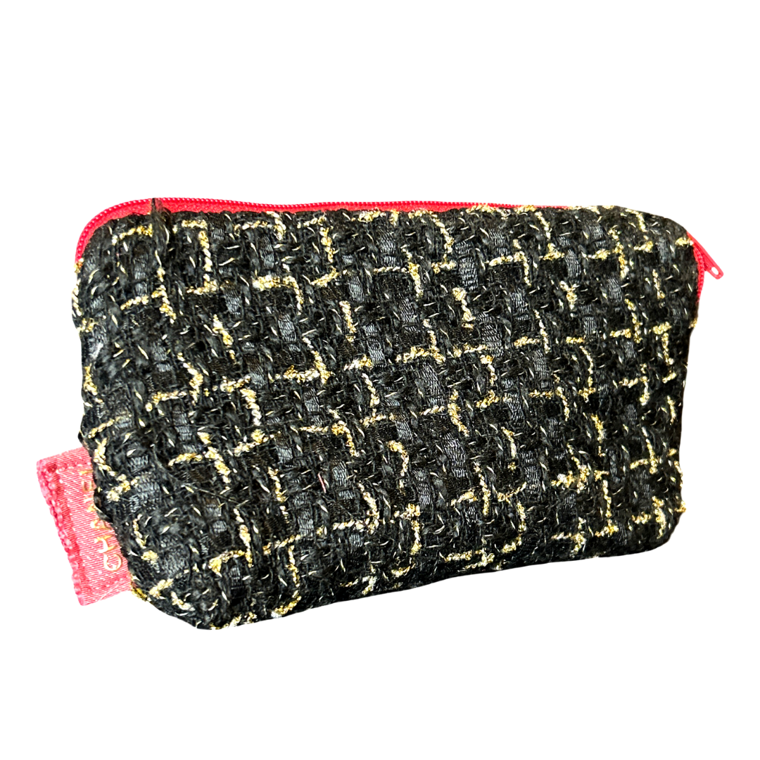 CC Charms Noir Vintage Silk Scarf Beauty Bag