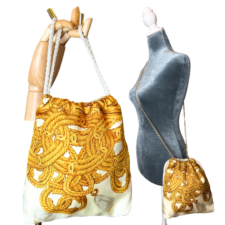 Chanel CC Logo Scarf | Chanel Crossbody Bag at Vintage Luxe Up