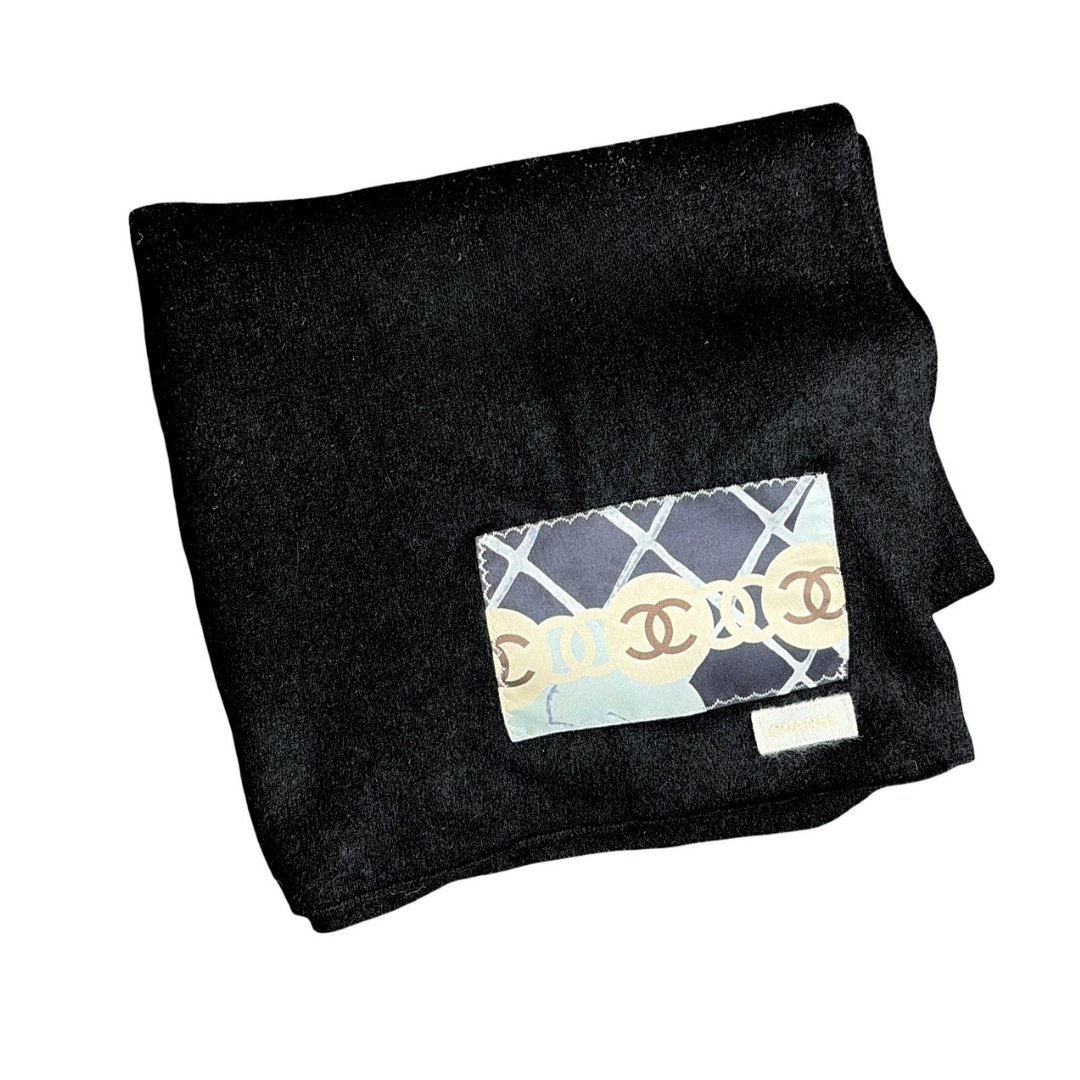 Chanel CC Camellia Silk Scarf & Cashmere Shawl at Vintage Luxe Up