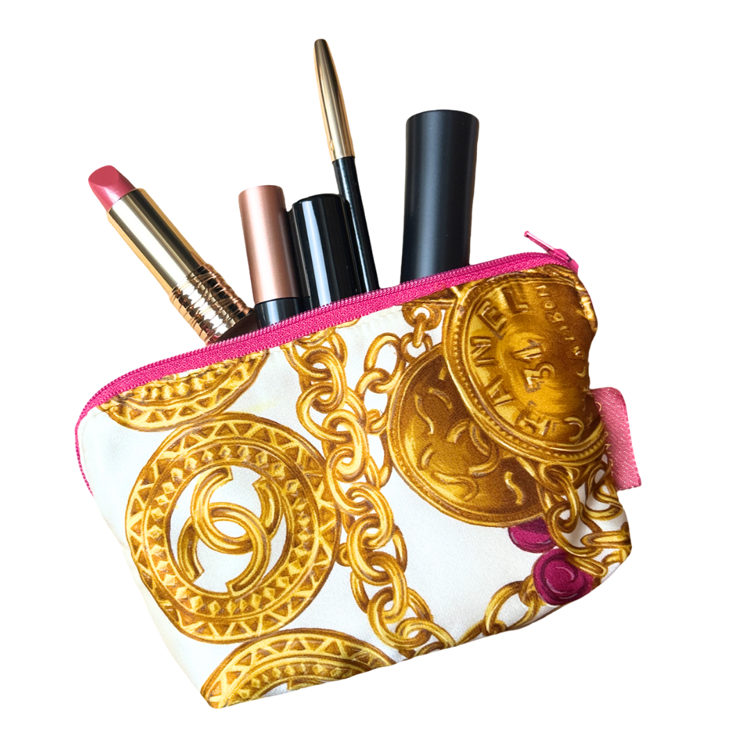 Chanel CC Logo Scarf Beauty Bag at Vintage Luxe Up