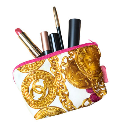 Chanel CC Logo Scarf Beauty Bag at Vintage Luxe Up
