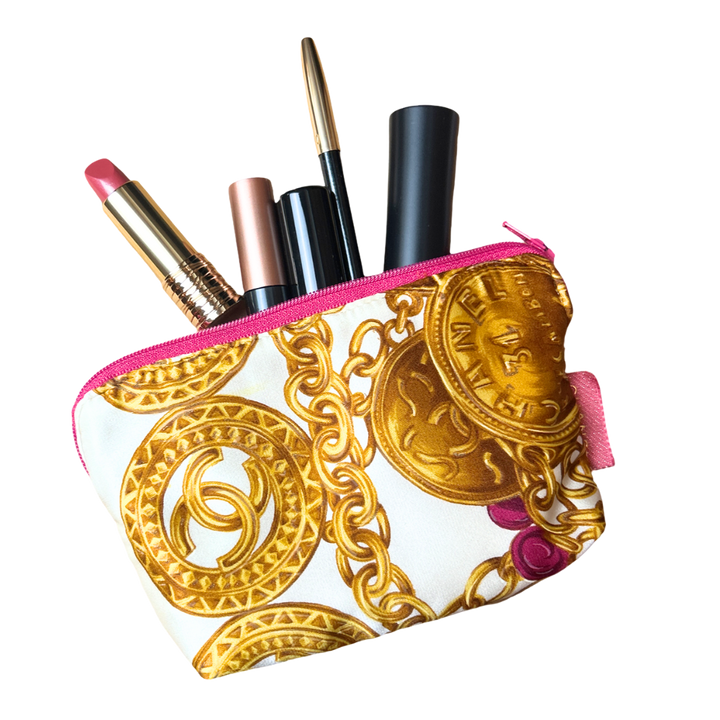 Chanel CC Logo Scarf Beauty Bag at Vintage Luxe Up