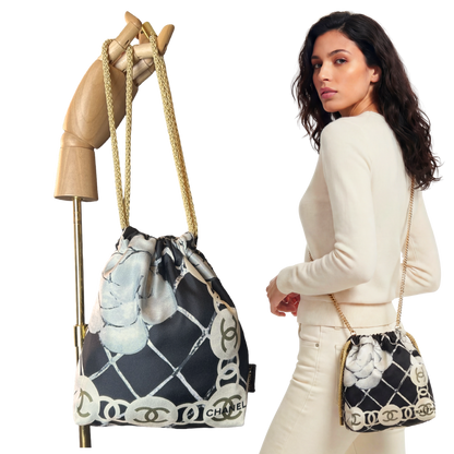 Chanel CC Camellia Scarf | Chanel Crossbody Bag