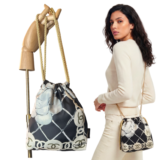 Chanel CC Camellia Scarf | Chanel Crossbody Bag