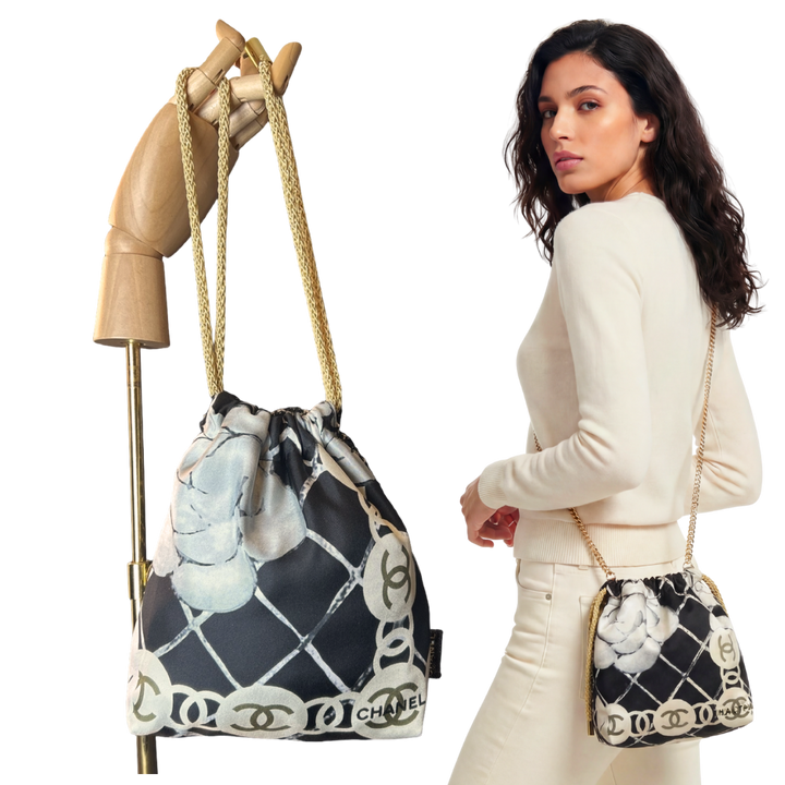 Chanel CC Camellia Scarf | Chanel Crossbody Bag