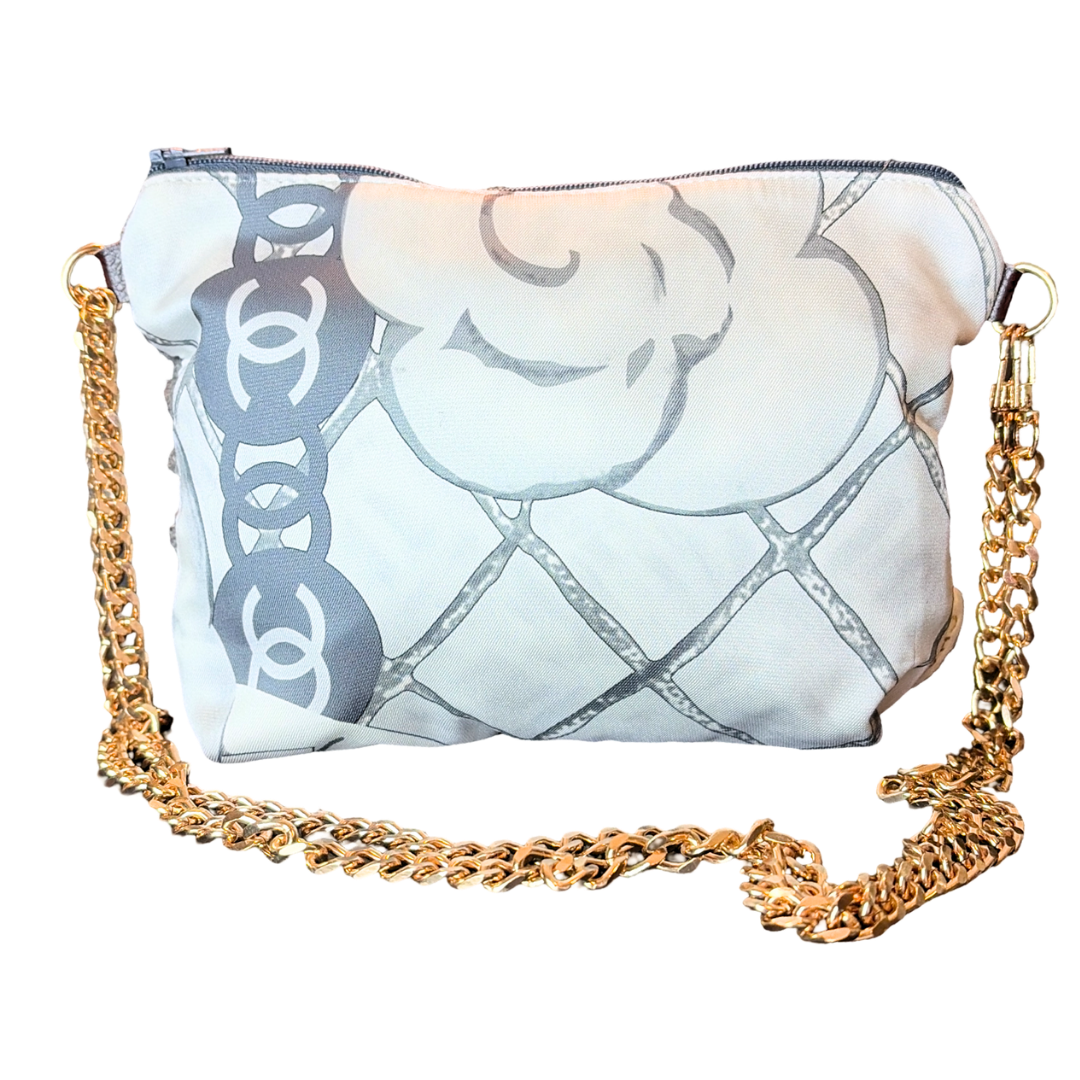 CC Camellia Gris Vintage Scarf Crossbody Bag